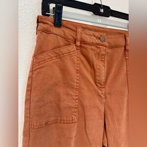 Joie Rust Utility Pants High Rise Straight Leg Trousers Pockets Size 8